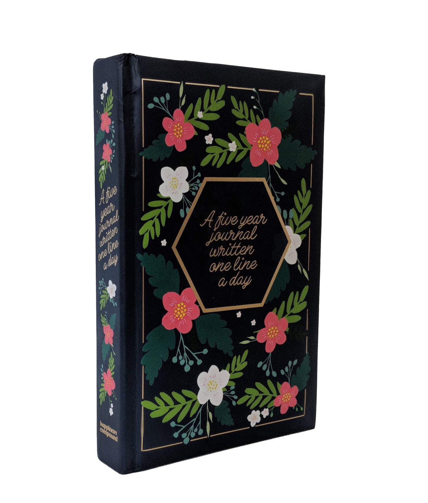 A Five Year Journal Written One Line A Day (Navy Floral)